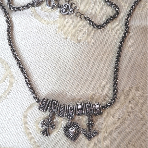 Faith, Hope and Love Silver-Toned Inspiring Talisman Charm Necklace - Picture 1 of 4